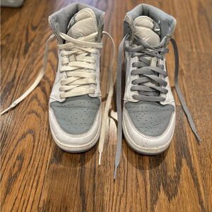 Nike Air Jordan-White and Gray-Youth 6.5